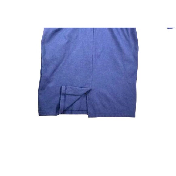 Vtg MS CHAUS KNITS Navy Blue Dress Sz Large Cotton Long Sleeves 1980s - Picture 7 of 8